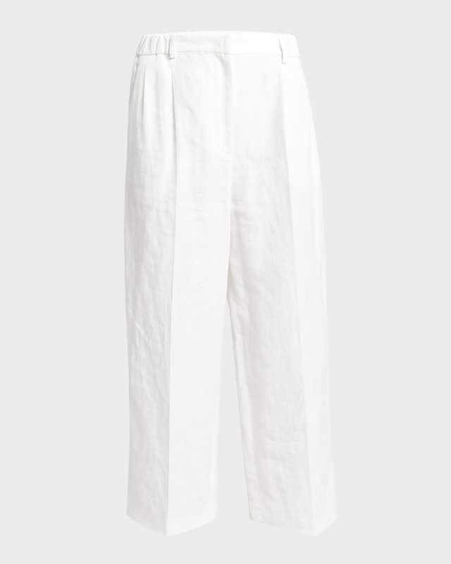 Linen Straight-Leg Trousers